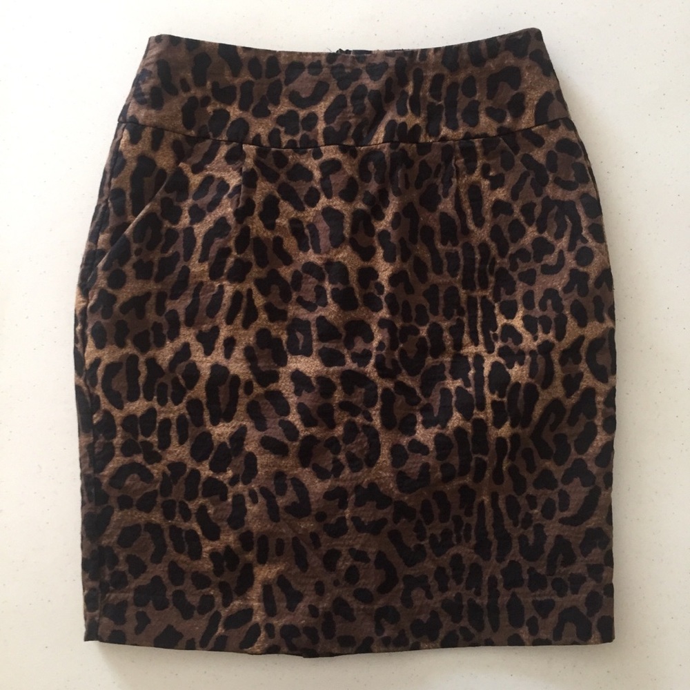 XXI Animal Print Pencil Skirt with Pockets S/P